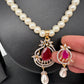 Red AD Pendent with Shell Pearl Necklace