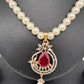 Red AD Pendent with Shell Pearl Necklace