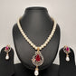 Red AD Pendent with Shell Pearl Necklace