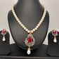 Red AD Pendent with Shell Pearl Necklace