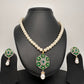 Green AD Pendent with Shell Pearl Necklace