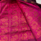 Purple and Pink Semi Mangalgiri Border Cotton Silk Saree