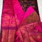 Purple and Pink Semi Mangalgiri Border Cotton Silk Saree