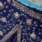 Blue Semi Crepe with Zari Border Saree