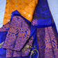 Orange and Blue Semi Kuppdam Saree