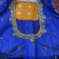 Orange and Blue Semi Kuppdam Saree