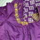 Purple Double Ikkat Pochampally Pure Silk