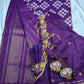 Purple Double Ikkat Pochampally Pure Silk