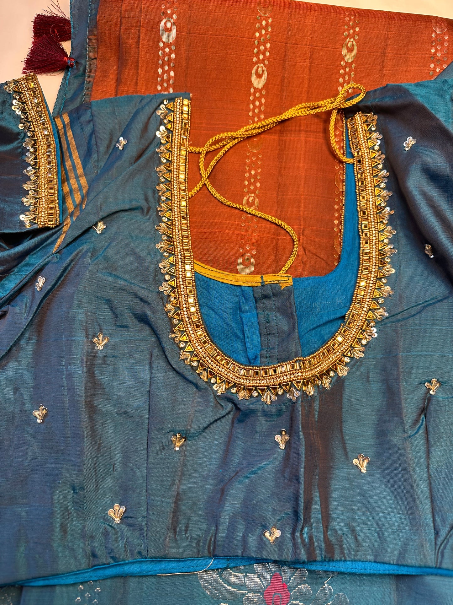 Brown Kanchi Pattu Saree