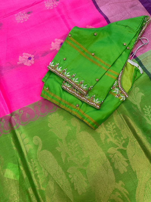 Pink Uppada Saree