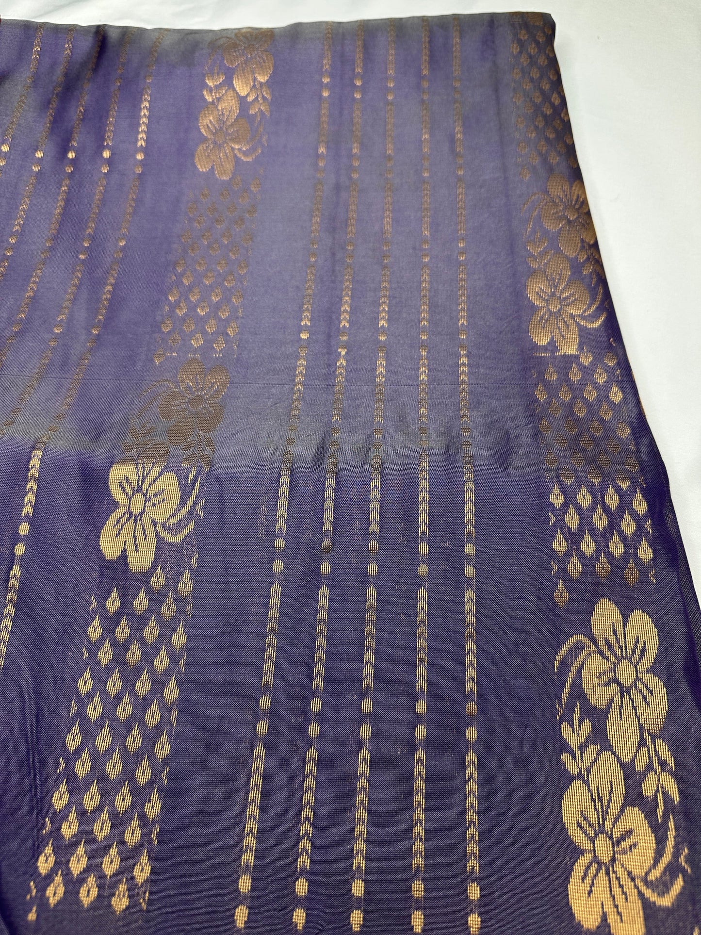 Purple Blue Semi Kanchi Saree