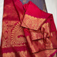 Purple Blue Semi Kanchi Saree