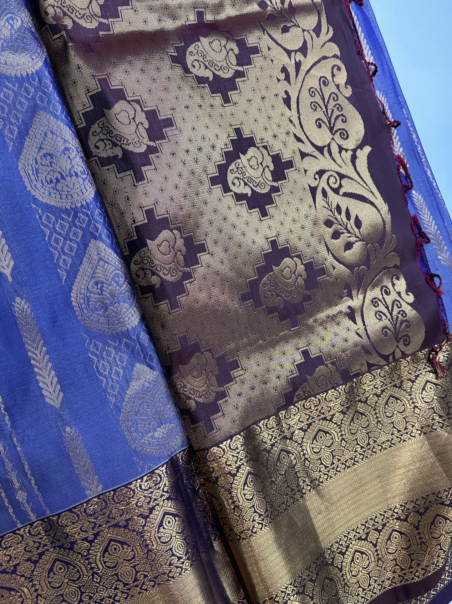 Blue Semi Kanchi Saree