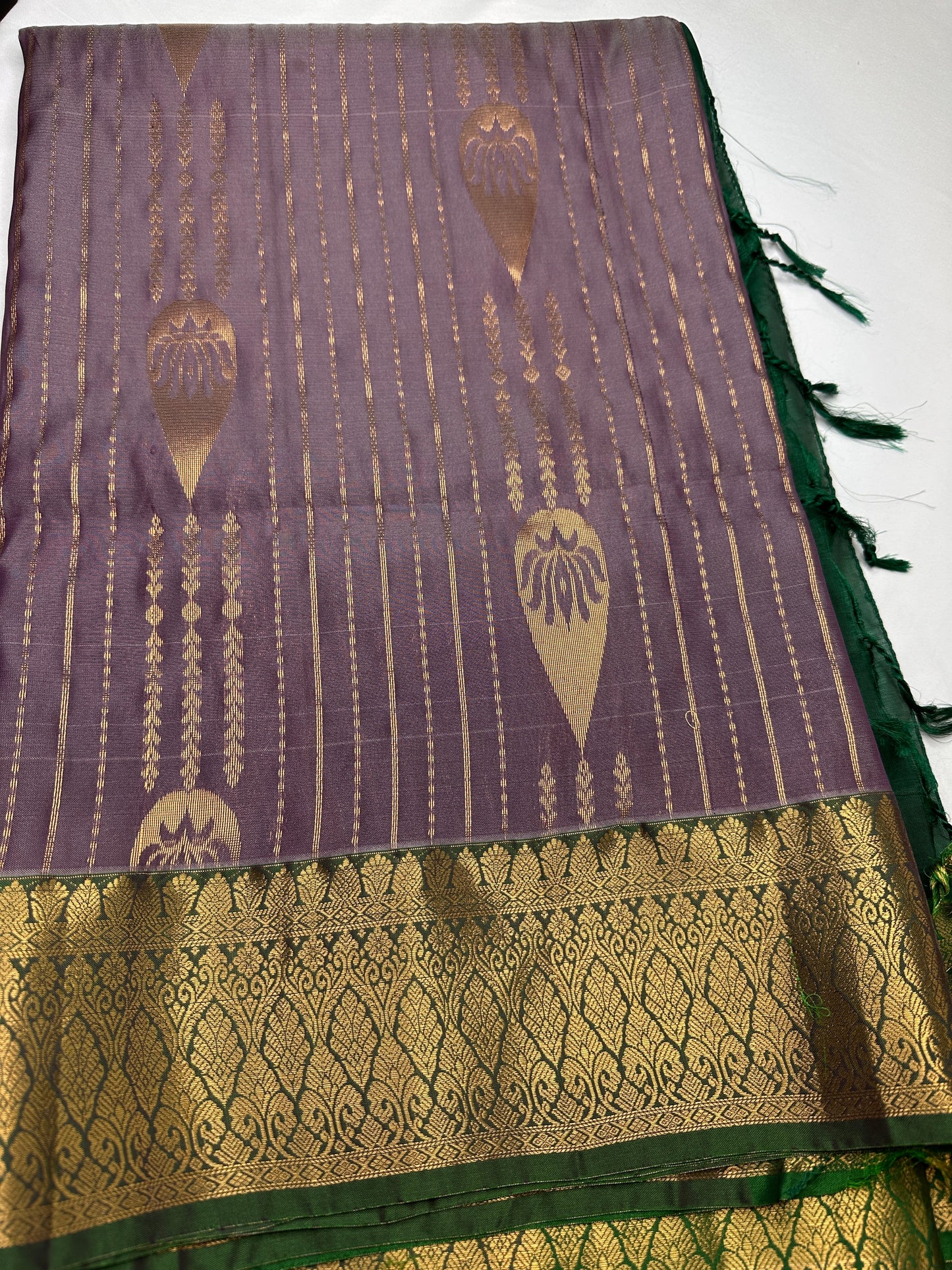 Purple Semi Kanchi Saree