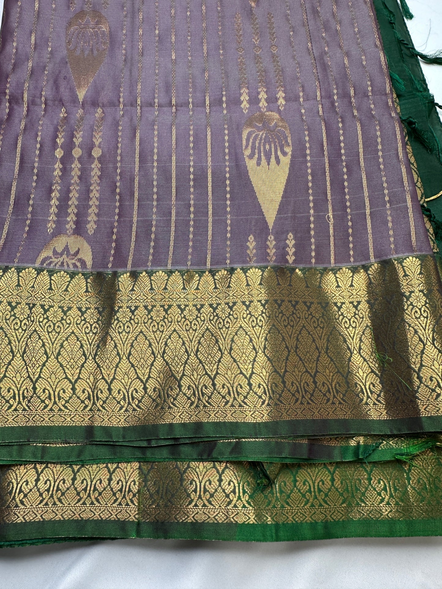 Purple Semi Kanchi Saree