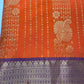 Kanchi Semi Silk Orange and Blue Saree