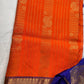 Kanchi Semi Silk Orange and Blue Saree