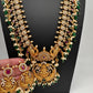 Goddess Lakshmi Peacock Botu Mala Green beads Long Necklace