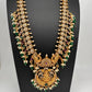 Goddess Lakshmi Peacock Botu Mala Green beads Long Necklace