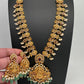 Goddess Lakshmi Links Green beads CZ Matte Finish Necklace