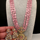 AD Pink Stone Victorian Pendent Pink Beads Necklace