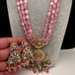 AD Pink Stone Victorian Pendent Pink Beads Necklace