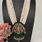 Balaji Mehendi Polish Color Stone Pearls Beads Necklace - Green