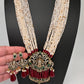 Balaji Mehendi Polish Color Stone Pearls Beads Necklace - Red