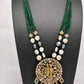 Radha Krishna Mehendi Polish Color Stone Crystal Beads Necklace - Green