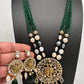 Radha Krishna Mehendi Polish Color Stone Crystal Beads Necklace - Green