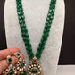 Moissanite Mehendi Polish Color Stone Monalisa Beads Necklace - Green