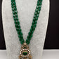 Moissanite Mehendi Polish Color Stone Monalisa Beads Necklace - Green