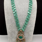 Moissanite Mehendi Polish Color Stone Monalisa Beads Necklace - LightGreen