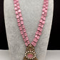 Moissanite Mehendi Polish Color Stone Monalisa Beads Necklace - Pink