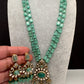 Moissanite Mehendi Polish Color Stone Monalisa Beads Necklace - LightGreen