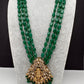 AD Kundan Goddess Lakshmi Color Monalisa Beads Necklace - Green