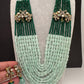 AD Color Multi Layer Beads Necklace - LightGreen