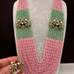 AD Color Multi Layer Beads Necklace - pink