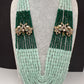 AD Color Multi Layer Beads Necklace - LightGreen