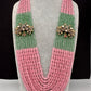 AD Color Multi Layer Beads Necklace - pink