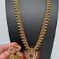 Mango Pattern Coral CZ Long Matte Ethnic Necklace