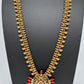 Mango Pattern Coral CZ Long Matte Ethnic Necklace