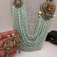 Goddess Lakshmi Color Multi Layer Beads Necklace - LightGreen