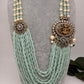 Goddess Lakshmi Color Multi Layer Beads Necklace - LightGreen