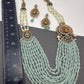 Goddess Lakshmi Color Multi Layer Beads Necklace - LightGreen