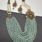 Goddess Lakshmi Color Multi Layer Beads Necklace - LightGreen