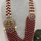 Goddess Lakshmi Color Multi Layer Beads Necklace - Red