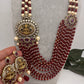 Goddess Lakshmi Color Multi Layer Beads Necklace - Red