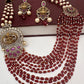 Goddess Lakshmi Color Multi Layer Beads Necklace - Red