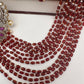 Goddess Lakshmi Color Multi Layer Beads Necklace - Red